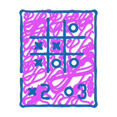 tic tac toe game doodle icon sketch vector. tic tac toe game sign. isolated symbol illustration