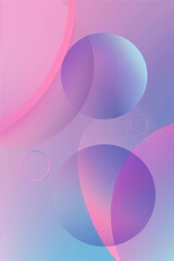 A vibrant pink and blue abstract design featuring circular shapes