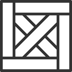 Delivery packaging vector icon. Cargo cardboard box icons. Carton package sign from line geometric shapes.