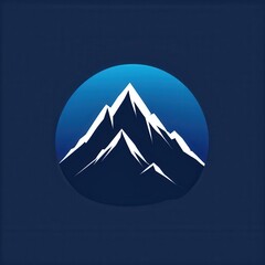 A stylized mountain logo within a circular blue gradient background.