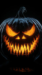 Naklejka premium Spooky Glowing Pumpkin for Halloween Decorations