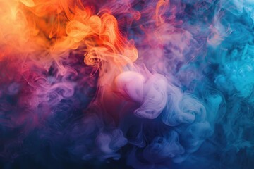 Fototapeta premium Vibrant abstract acrylic drop and smoke background swirl mix