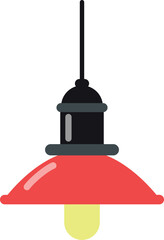 Ceiling lamp icon. Retro color light shade