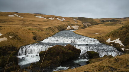 waterfall Skogafoss - river Skogaa