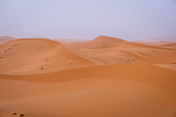 Panoramic View of Solitary Dunes in Erg Chebbi Desert