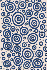 Blue circles paper cut out pattern on white background