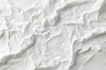 Fototapeta premium Clean white paper wrinkled abstract background.