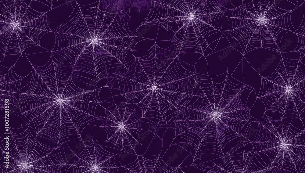 Canvas Prints web pattern, cobwebs on a purple background halloween design, dark colors generative ai