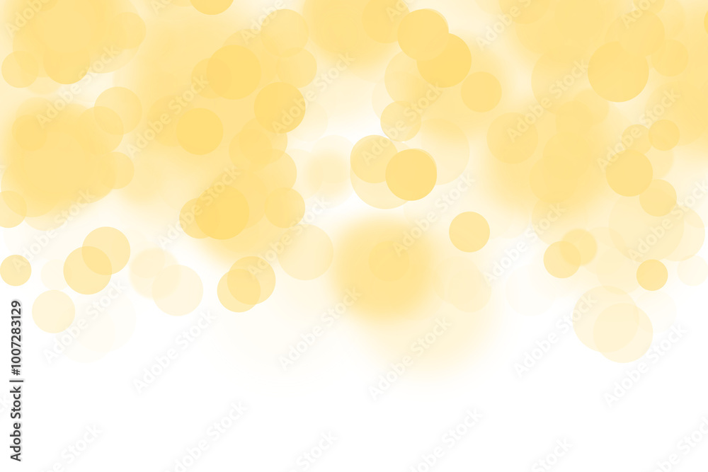 Wall mural glowing gold bokeh light effect on transparent background. elegant holiday design elements. bokeh li