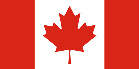 vector flag of Canada. Canadian national flag. National symbol of Canada - maple leaf on national flag