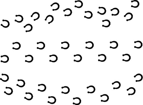 vector horse shoe footprint trace. footprints of shod horse hooves isolated on white background