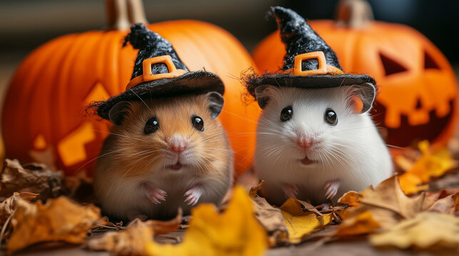 Spellbinding Squeaks: Hamsters Celebrate Halloween in Style