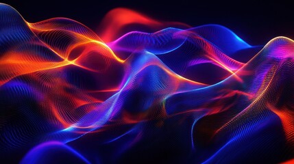 Abstract Waves of Neon Light