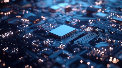 Obraz premium Circuit Board with Integrated Circuit