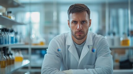 Obraz premium Scientist working intently in a laboratory setting