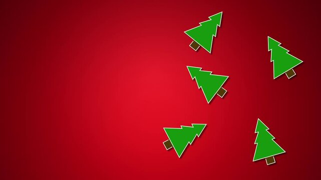 christmas animation with trees, christmas background, merry christmas