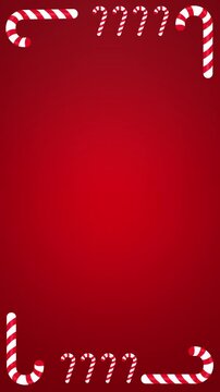 christmas candy animation on red background, christmas background