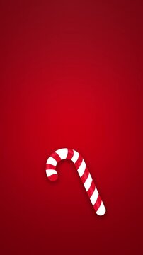 christmas candy animation on red background, christmas background