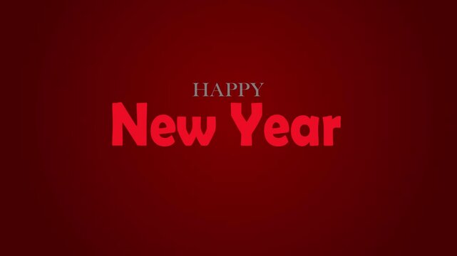 Happy New Year text animation, New Year