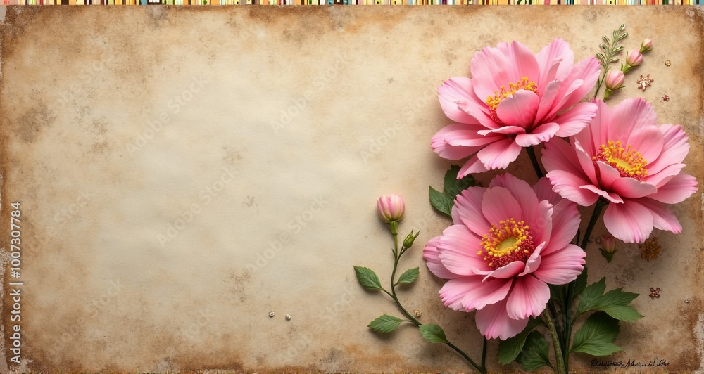 Poster background with flowers