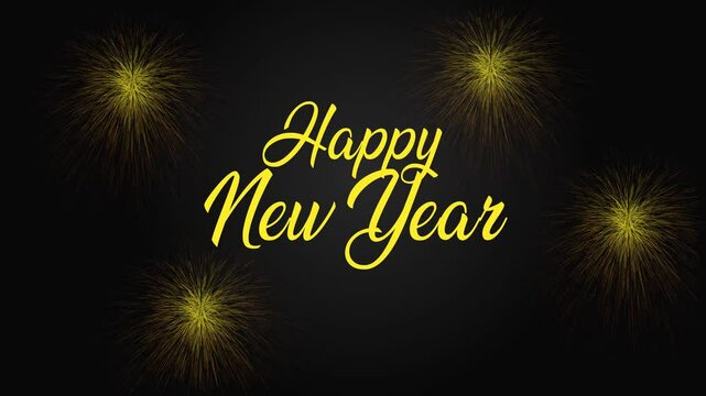 Happy New Year text animation, New Year