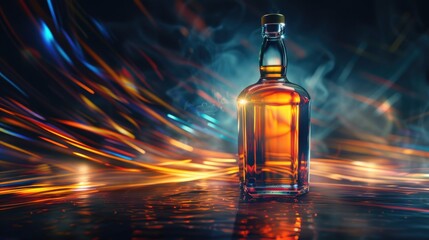 whisky bottle alcohol colorful lighting