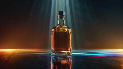 whisky bottle alcohol colorful lighting
