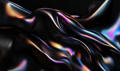 dark abstract wavy holographic cloth