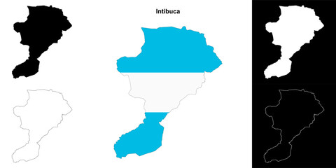 Intibuca department outline map set
