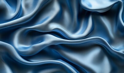 Obraz premium Abstract blue background with layers of silk folded drapery