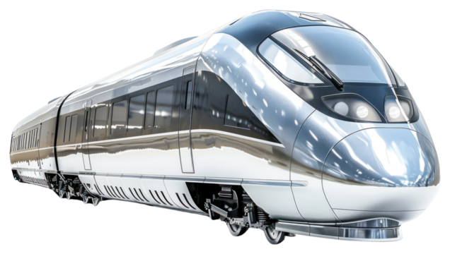 PNG Speed chrome bullet train transportation locomotive railway.