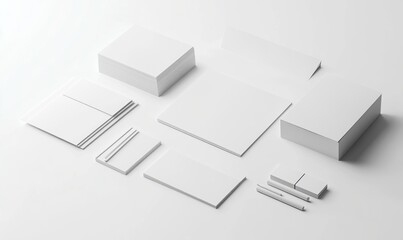 Clean stationery mockup set including business cards and letterhead