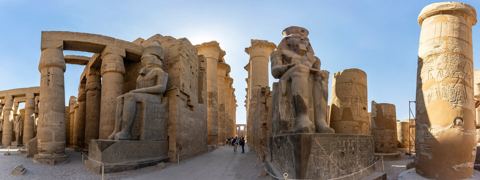 Luxor, Egypt; January 16, 2024: Explore the ancient marvel of Ramses' Luxor temple complex, a testament to the architectural brilliance and historical significance of ancient Egypt.