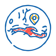 valles marineris canyon mars planet doodle icon sketch vector. valles marineris canyon mars planet sign. isolated symbol illustration