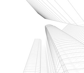 City architecture 3d illustration