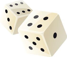 Dices cartoon icon. Gambling symbol. Luck games