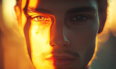 Portrait with lens flare effect