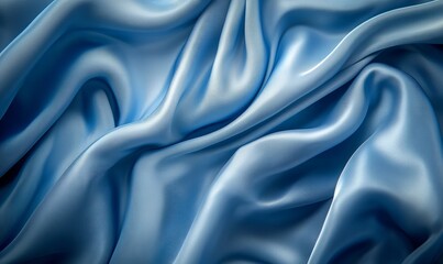 Obraz premium Abstract blue background with layers of silk folded drapery