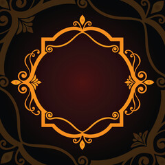 Decorative Vector Frames Golden Color