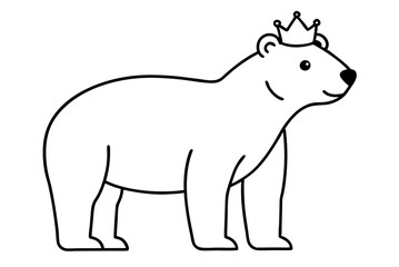 majestic polar bear crowned in vector art perfect for royalty lovers
