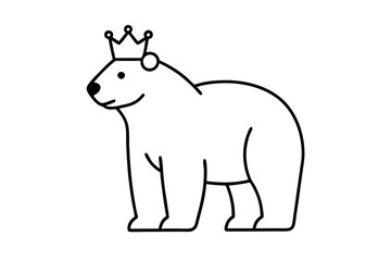 charming polar bear with crown vector illustration showcasing winter wonder
