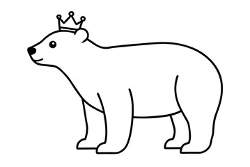 majestic polar bear crowned in vector art perfect for royalty lovers

