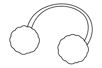 Stylish Fluffy Winter Earmuffs Vector Art Perfect for Chill Days and Snow Adventures
