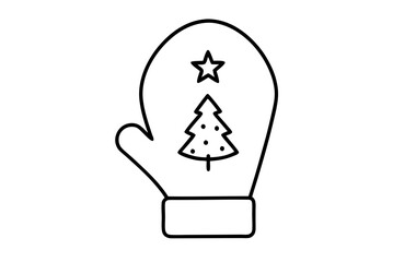 Charming Mitten with Christmas Tree Vector Illustration Perfect for Winter Designs and Crafts
