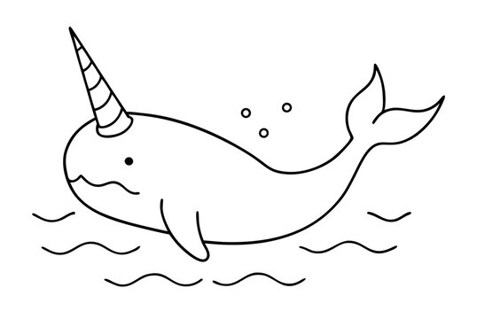 recommend clip art: Celebrate with a Happy Narwhal in a Party Hat Vector Illustration
                    