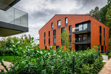 New houses construction. Residential house development	
