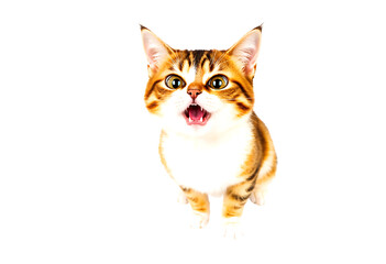 Fototapeta premium portrait of a British cat. angry cat on white backgroun