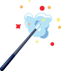 Magic wand cartoon icon. Fantasy stick symbol