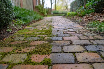 Brick Walkway Before and After Pressure Washing
