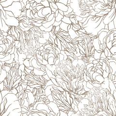 Floral seamless pattern, endless texture with flowers in vintage style. Wallpaper, background. Home decor.